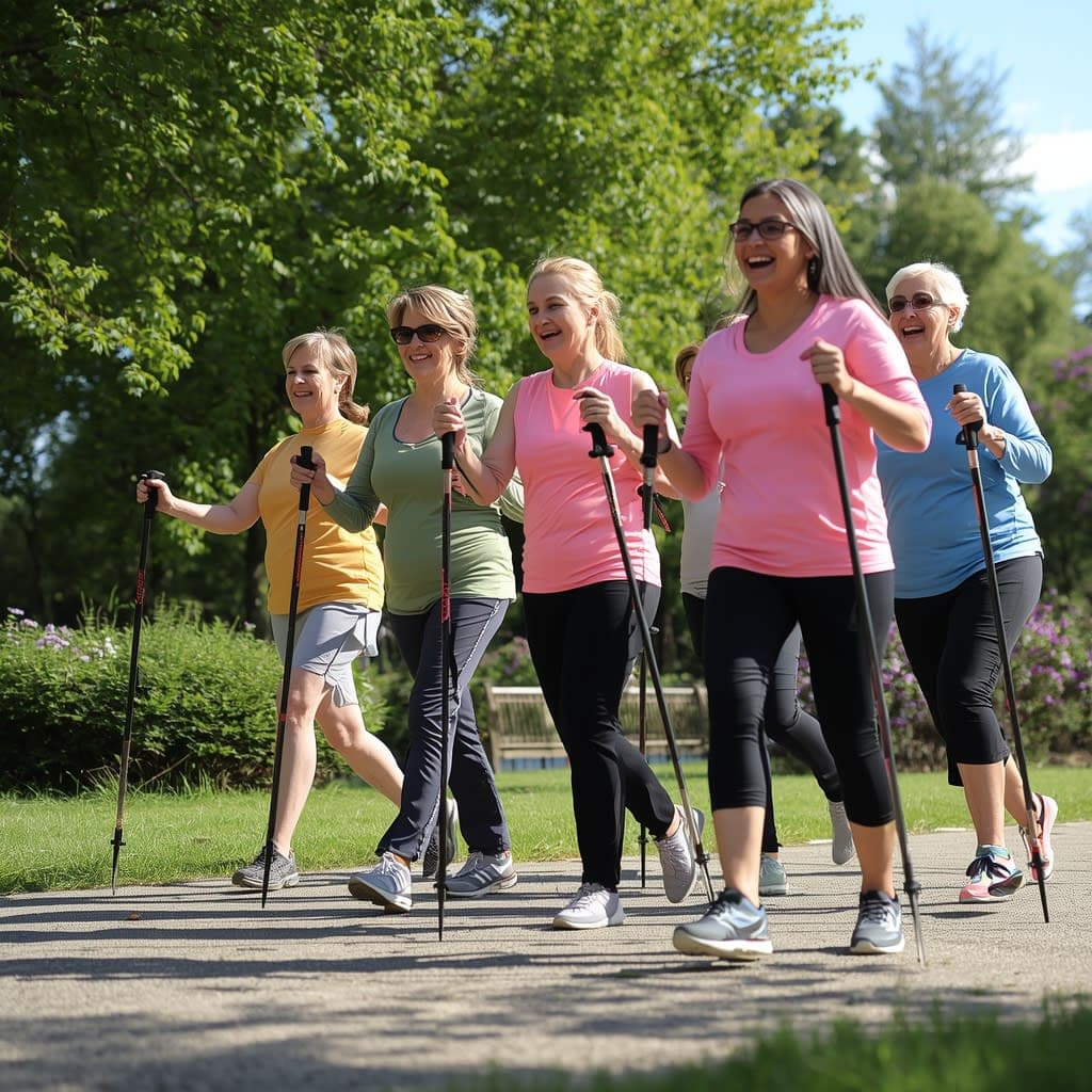 Eine Nordic Walking Trainerin erklärt diese Ganzkörper-Gehen-Technik für totale Fitness